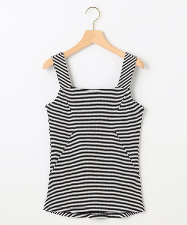 組曲 テレコスクエア タンクトップ ブラックボーダー系1