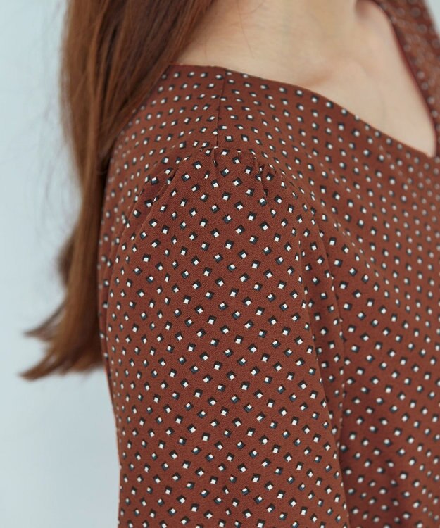 Tiaclasse 【洗える・新色追加】パフスリーブプリーツワンピース テラコッタ