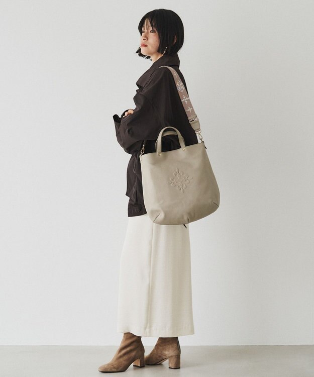 russet ソフトレザー 2WAYトートバッグ(CE-1611) GrayBeige