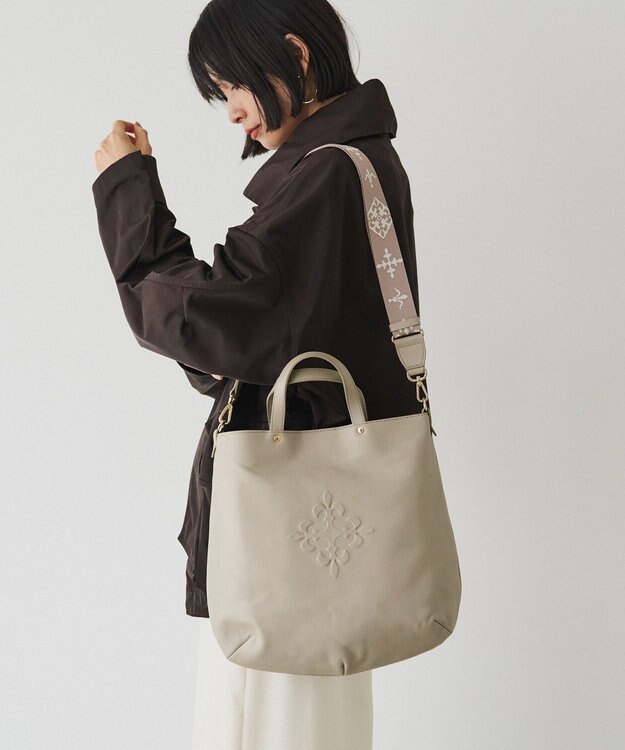 russet ソフトレザー 2WAYトートバッグ(CE-1611) GrayBeige