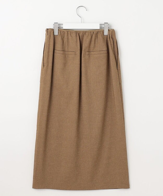 自由区 L シルクネップツイード スカート ダークキャメル