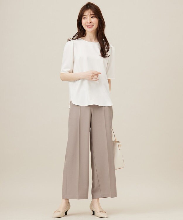 ANY SIS L 【洗える】サテン プルオーバー オフ