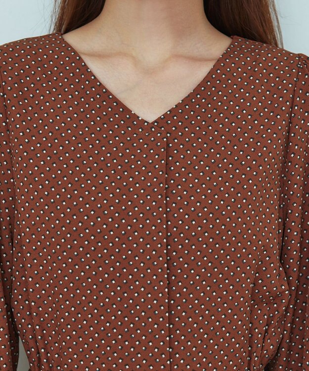 Tiaclasse 【洗える・新色追加】パフスリーブプリーツワンピース テラコッタ