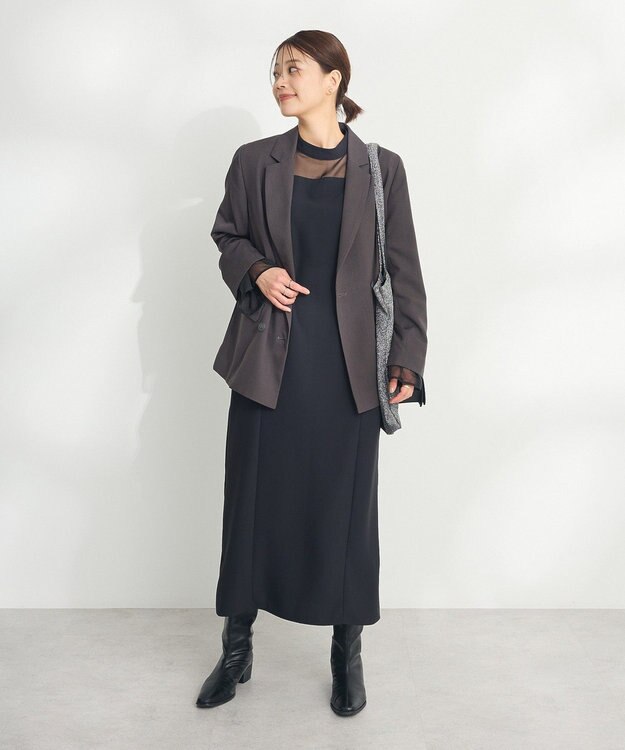 CRAFT STANDARD BOUTIQUE シアー切替えワンピース Black