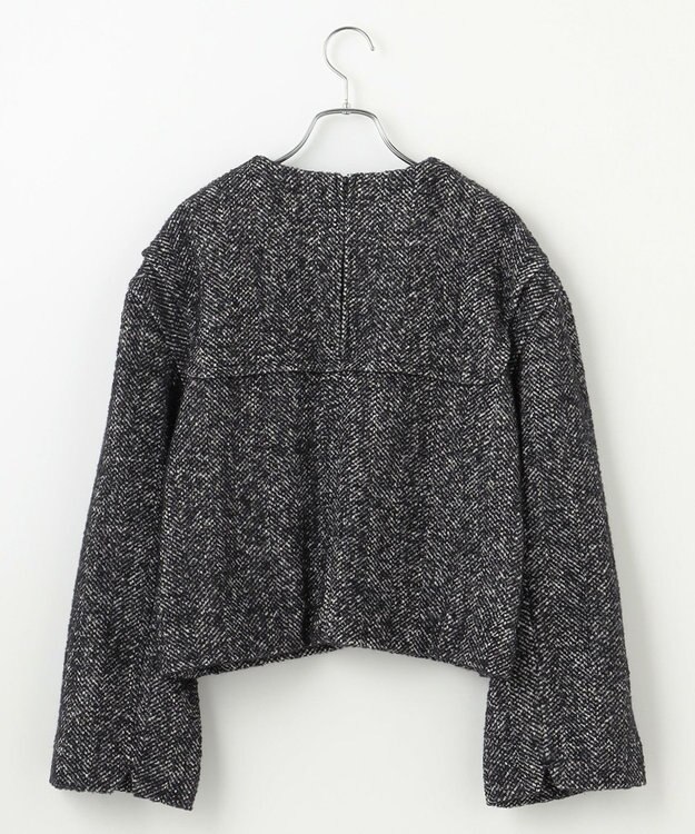 #Newans 【セットアップ可能】ワイドスリーブツイードプルオーバー グレー