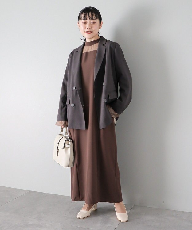 CRAFT STANDARD BOUTIQUE シアー切替えワンピース Brown