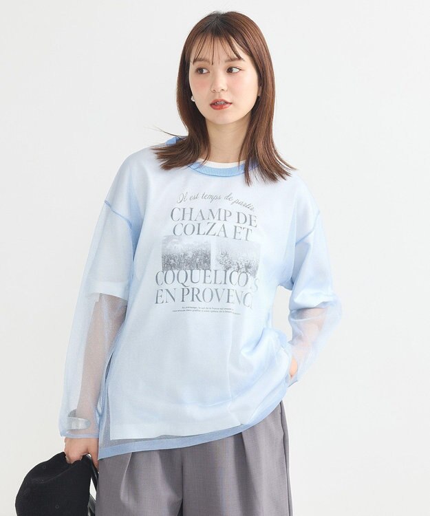 earth music&ecology シアールーズニットプルオーバー Light Blue