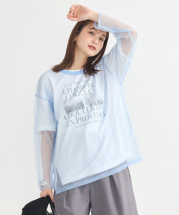 earth music&ecology シアールーズニットプルオーバー Light Blue