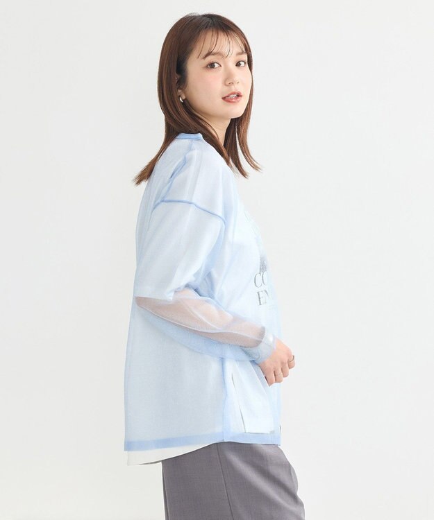 earth music&ecology シアールーズニットプルオーバー Light Blue