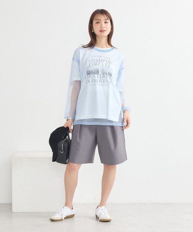 earth music&ecology シアールーズニットプルオーバー Light Blue