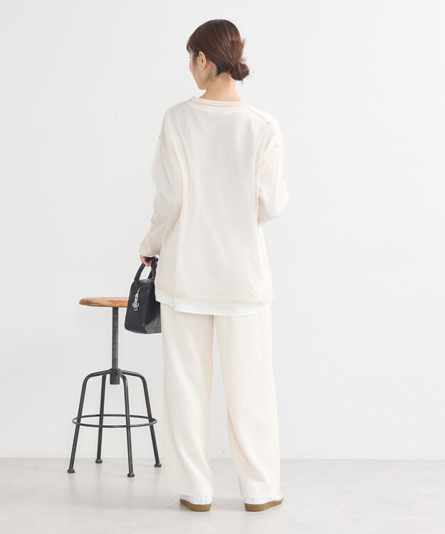 earth music&ecology シアールーズニットプルオーバー Pink Beige