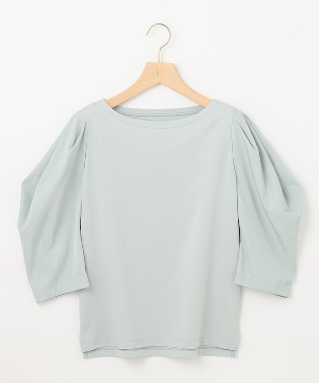 組曲 L 【接触冷感】コンビネーションポンチデザイン カットソー クリームミント系