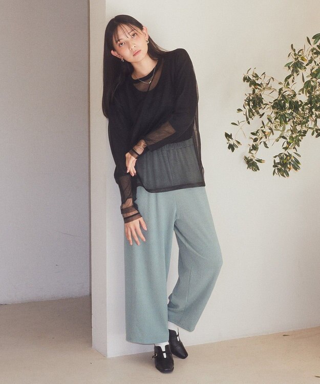 earth music&ecology シアールーズニットプルオーバー Black