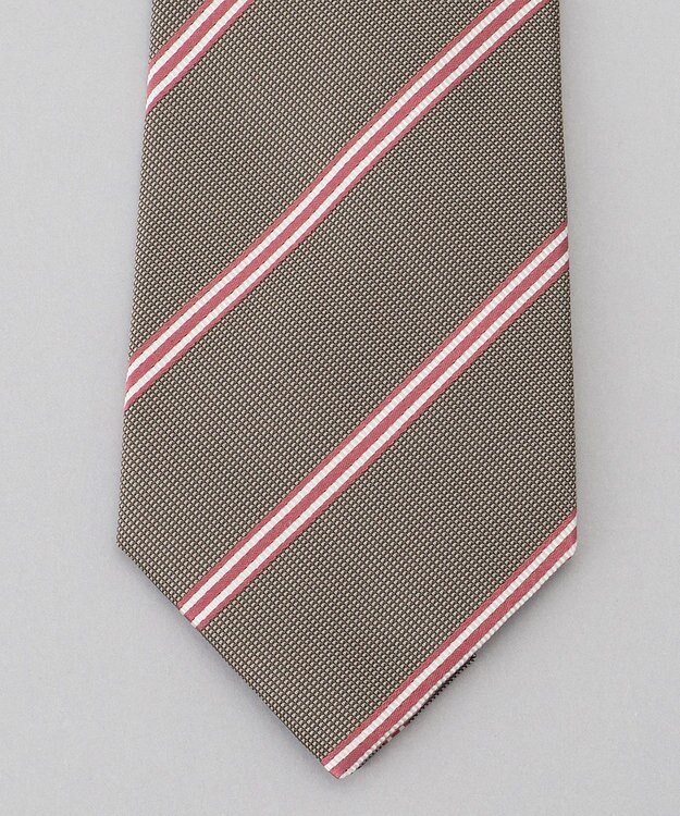 GOTAIRIKU  GOTAIRIKU別注【日本製】シルク ネクタイ_レジメンタル柄 ダークブラウン系1