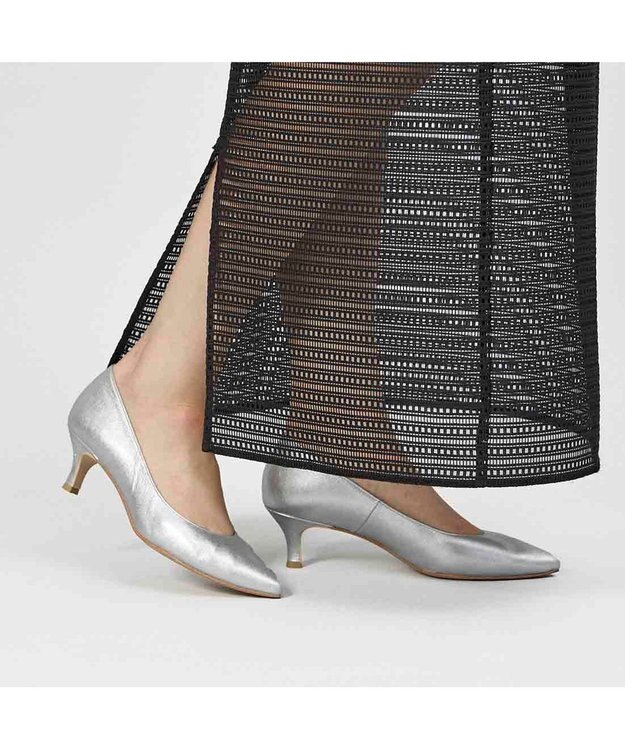 MODE ET JACOMO <carino>ポインテッドトゥプレーンパンプス シルバー