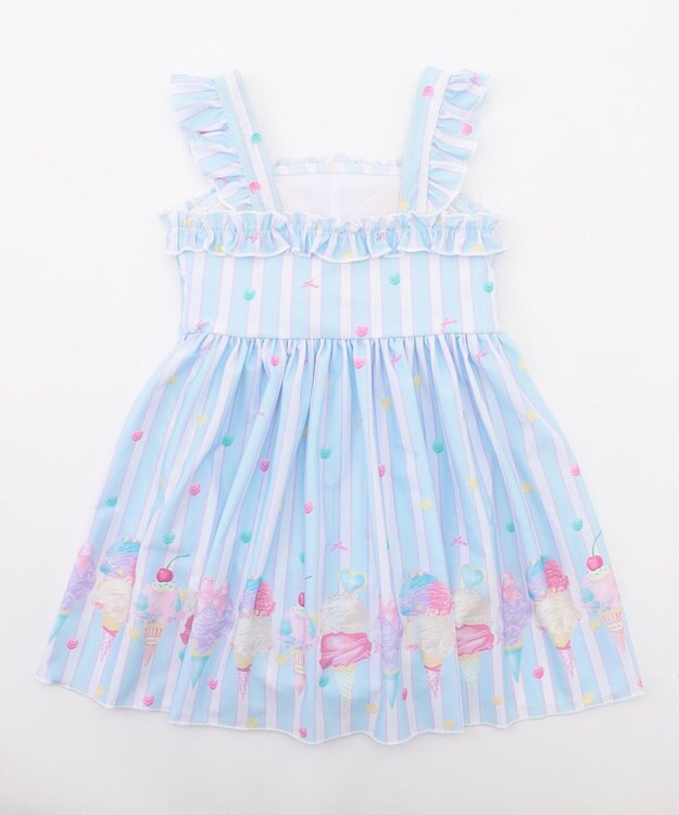 ANY KIDS 【UVカット】フリルワンピース水着 サックスブルー×アイス