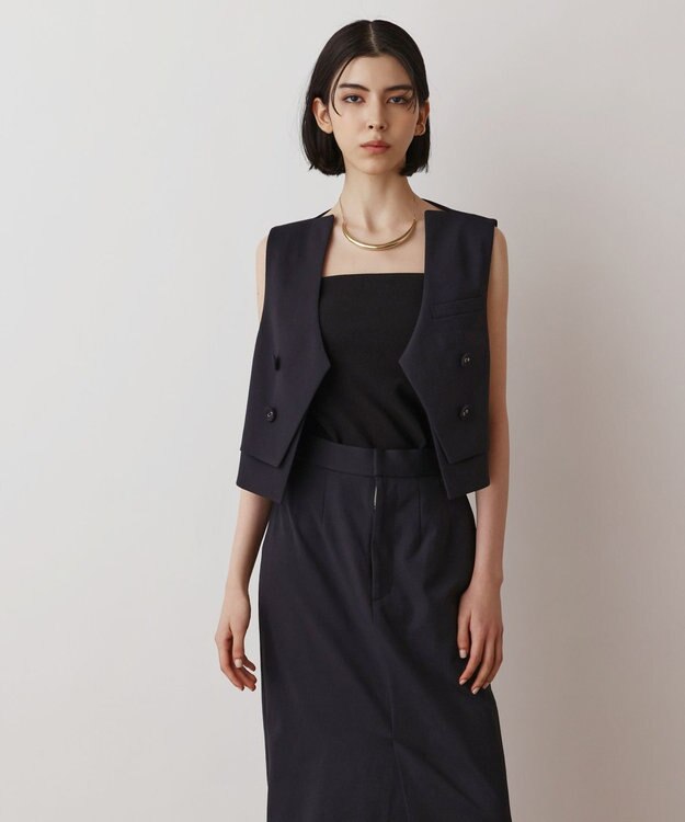 GRACE CONTINENTAL オックスショートジレ ブラック