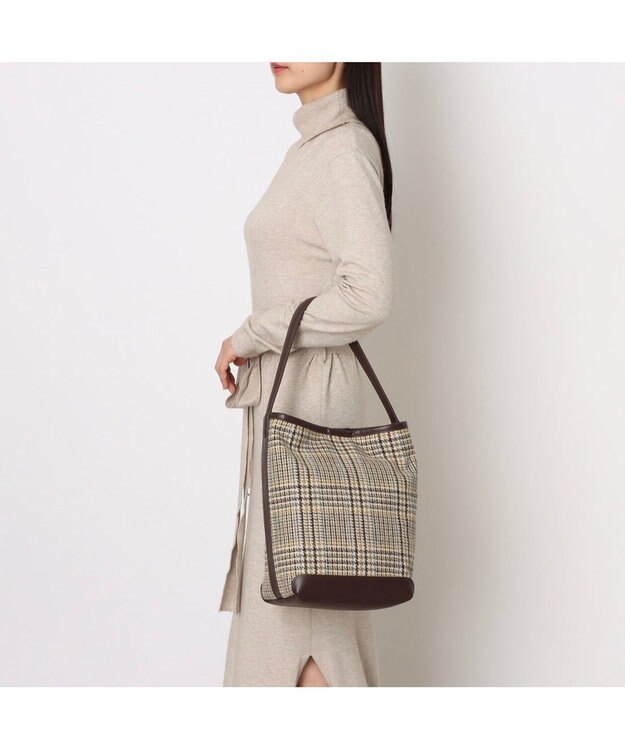 UNBILLION カシュカシュ cachecache / ツイードバケツバッグ ベージュ