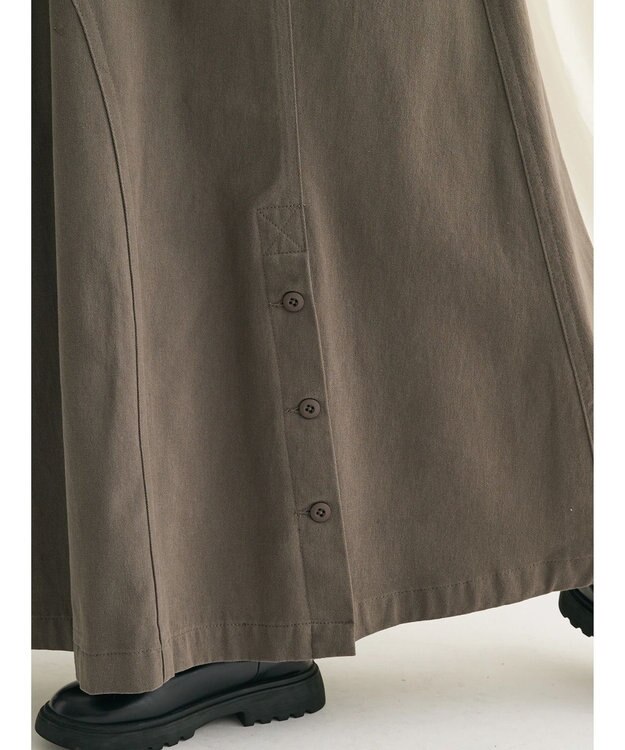 CRAFT STANDARD BOUTIQUE 綿ピーチカーゴスカート Charcoal Gray