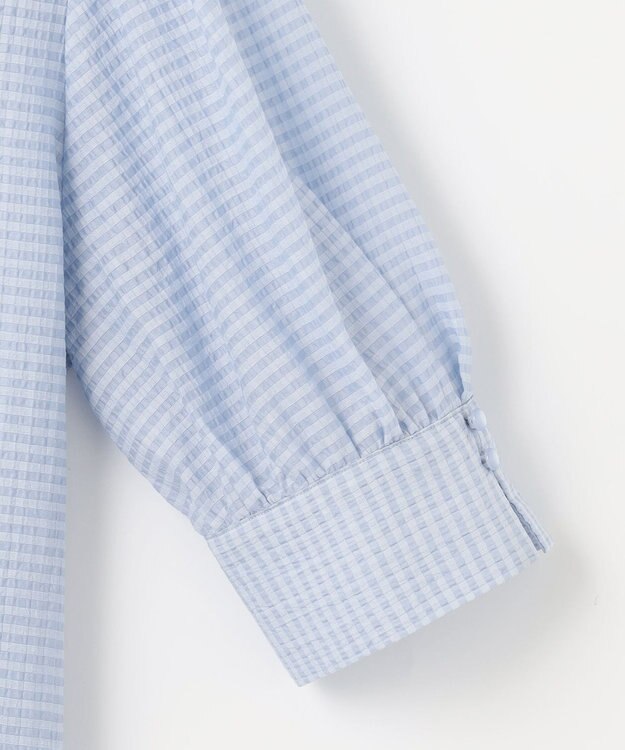 Feroux 【洗える】ラッフルフリル ブラウス スカイブルー系