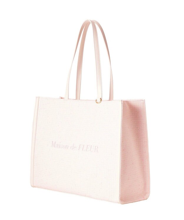 Maison de FLEUR ツイードキャリーオントートバッグ Pink