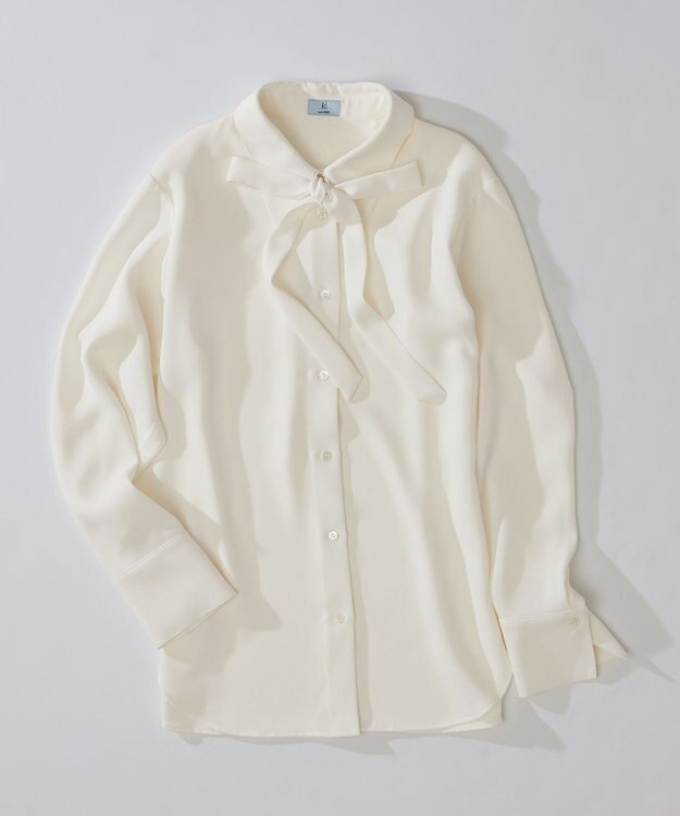 組曲 ポインテッドカラーボウタイ ブラウス アイボリー系