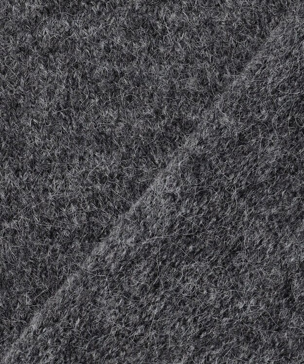 組曲 L へアリーヤーンボートネック ニット チャコールグレー系