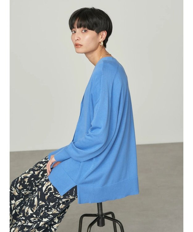 AMERICAN HOLIC ＵＶカットミディニットカーディガン Blue