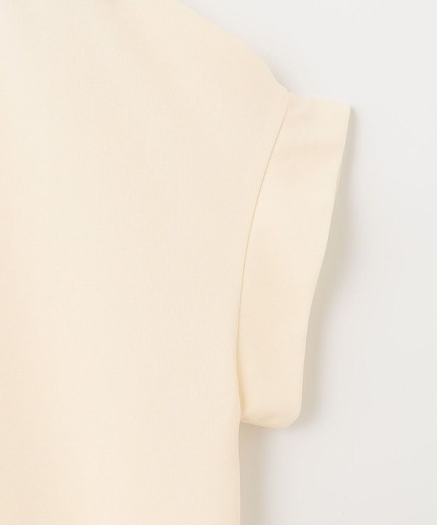 組曲 L 【洗える】バイカラージョーゼットスキッパー ブラウス アイボリー系