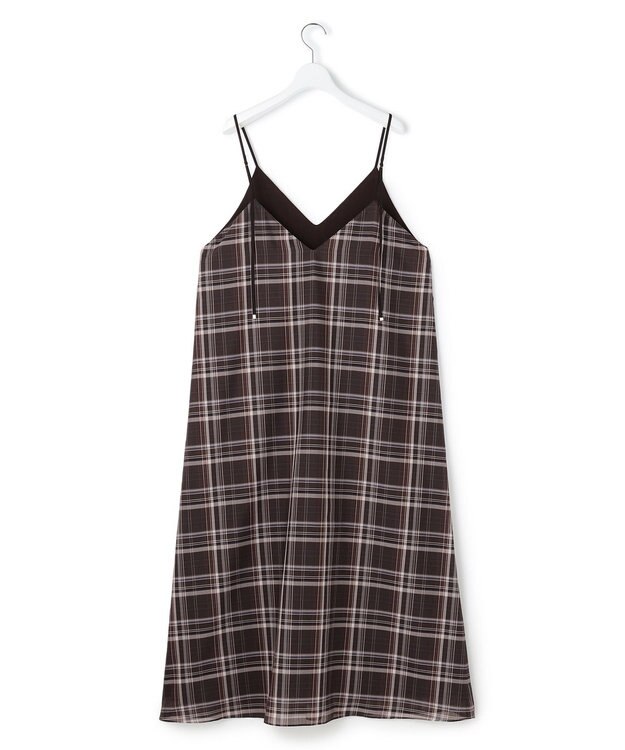 23区 【先行予約】ハイツイストシアーチェック キャミソールワンピース ブラウンチェック