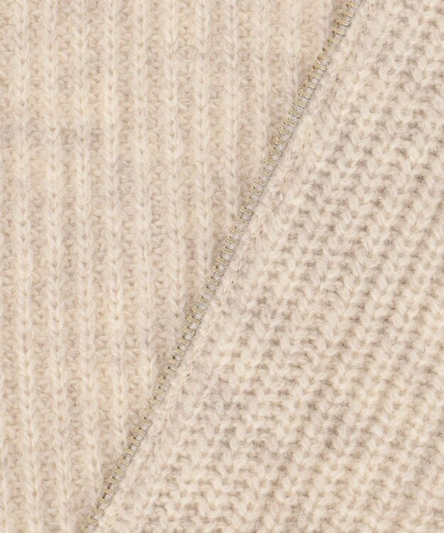 J.PRESS YORK STREET 【UNISEX】ウールカシミヤ ジップアップニット ベージュ系