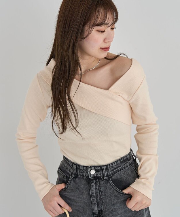 Green Parks ・ｓｗｉｎｇ　ｂｙ　クロスネックプルオーバー Ivory