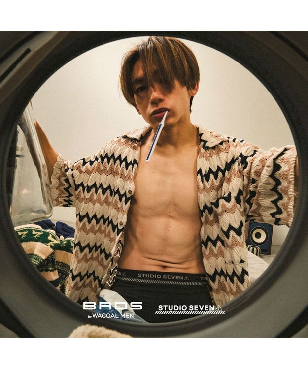 WACOAL MEN メンズ <STUDIO SEVEN>コラボ 【PANTS HOLIC】 ボクサーパンツ ワンサイズ(S-LL) 立体成型 適度なフィット感 前閉じ 下着 GT3777 /ブロス ブラック