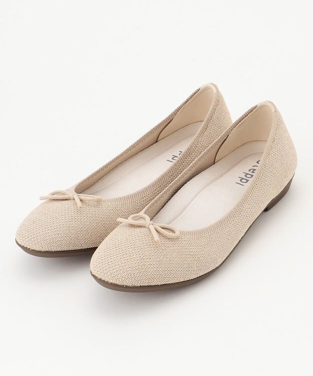 steppi 【洗える/撥水】ラウンド バレエ パンプス ゴールド