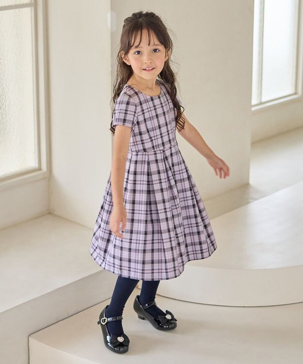 ANY KIDS 【2点セット】セーラージャケット+チェックワンピース ネイビー