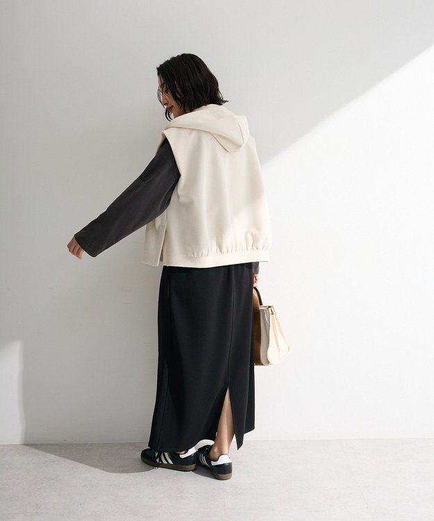 Green Parks フード付ベスト Ecru