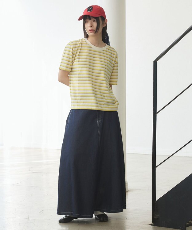 J.PRESS YORK STREET 【WOMEN】ライトダンガリー デニムスカート ネイビー系