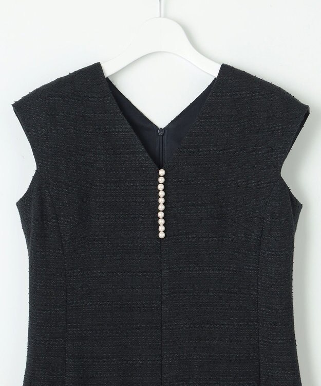 23区 【APPLAUDIR】シャイニーツイード パールデザインドレス ネイビー系