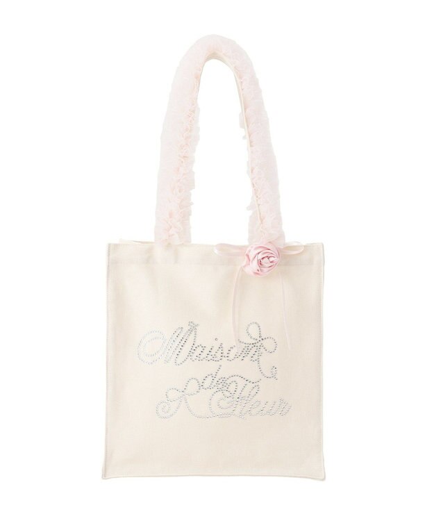 Maison de FLEUR チュールハンドルローズスクエアトートバッグ Pink