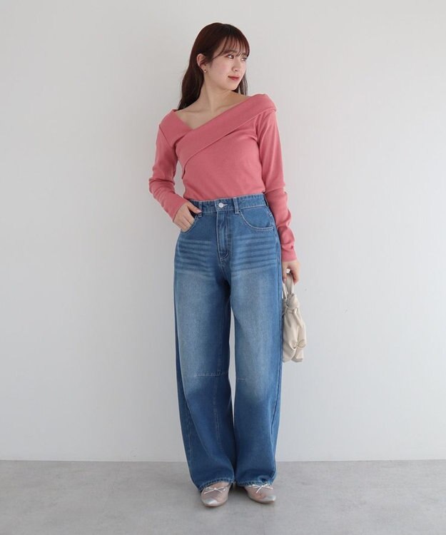 Green Parks ・ｓｗｉｎｇ　ｂｙ　クロスネックプルオーバー Pink