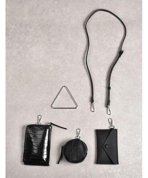 LA BAGAGERIE 【MONICA】トライアングルマルチショルダーバッグ ブラック