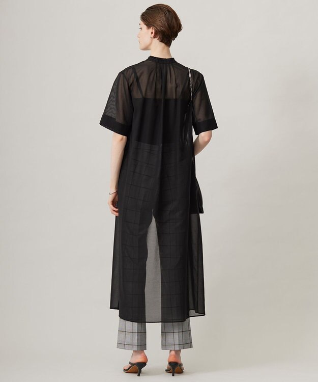 ICB 【洗える】ハイツイストコットンボイル ワンピース ブラック系