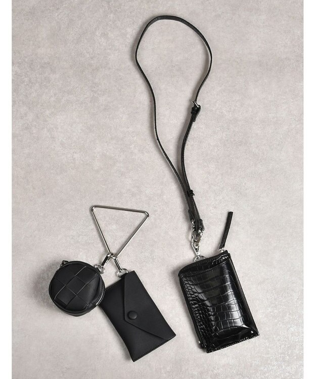 LA BAGAGERIE 【MONICA】トライアングルマルチショルダーバッグ ブラック