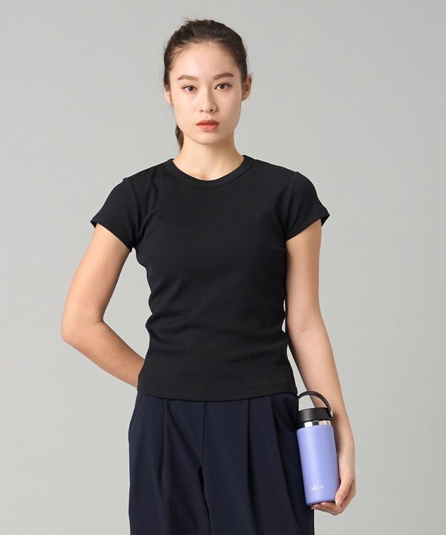 Chacott ソフトリブTシャツ ブラック