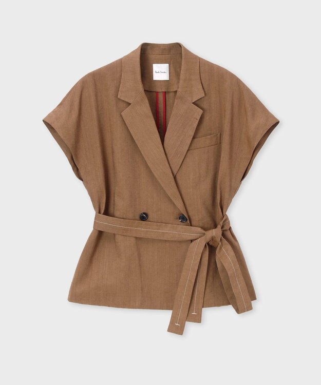 Paul Smith レーヨンリネン フレンチスリーブ ジャケット キャメル