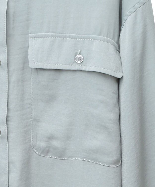 Green Parks ・ＳＵＧＡＲ　ＳＰＯＯＮ　サテンオーバーシャツチュニック Green