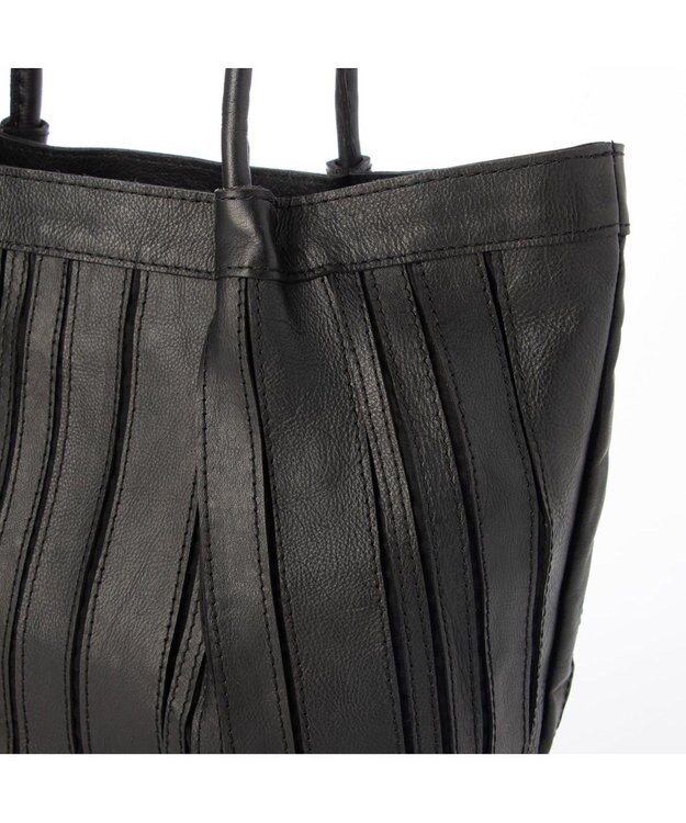 UNBILLION ピークスピーク PEAKS PEAK / ソフトレザーマルチストライプトート ブラック