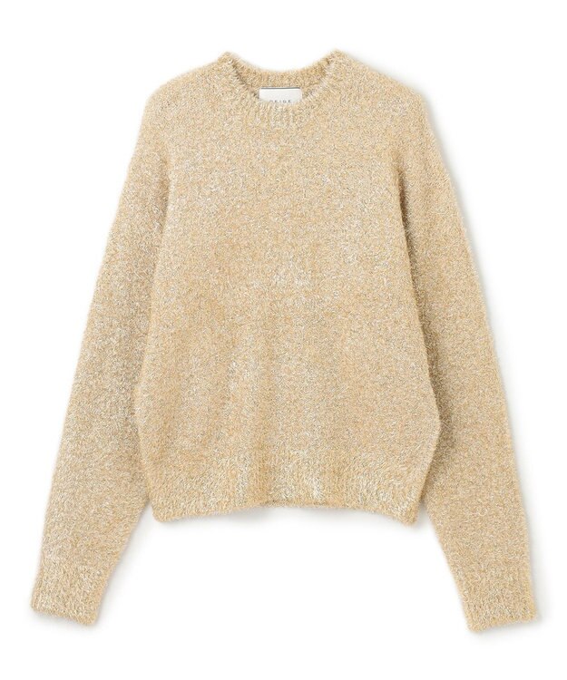BEIGE， 【洗える】MARRONNIERS / ラメテープヤーンクルーネックニット Gold