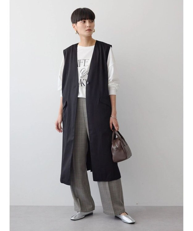 AMERICAN HOLIC ロングＶネックジレ Black