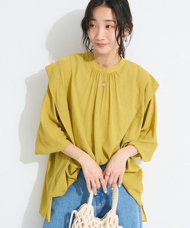 CRAFT STANDARD BOUTIQUE ヴィンテージボイルショルダータックブラウス Yellow